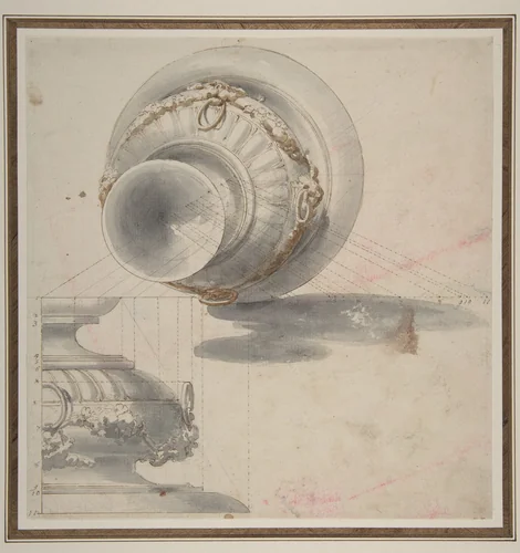 Design of a Perspective projection for an Urn by Flaminio Innocenzo Minozzi, drawing, 1750-1817