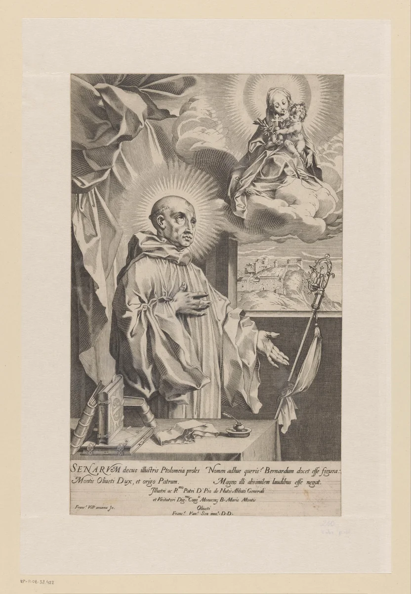 Heilige Bernardus Tolomei by Unknown, print, 1576-1624