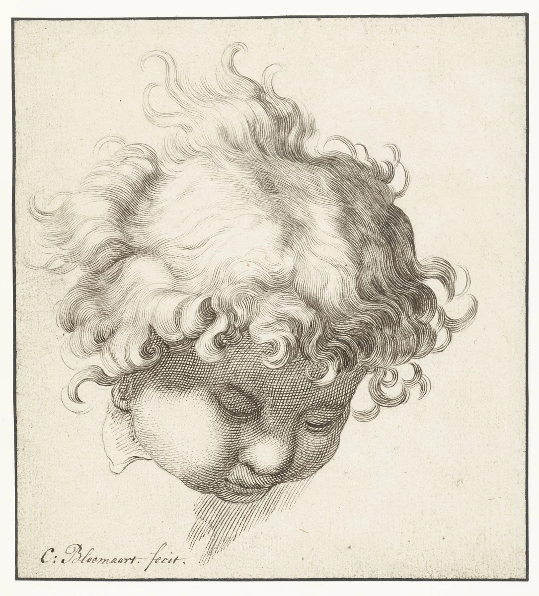 Hoofd van een jongen by anonymous, drawing, 1574