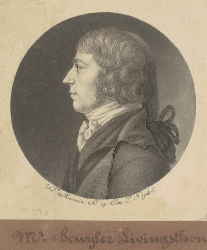 Peter Schuyler Livingston by Charles B. J. Févret de Saint-Mémin, print, 1797