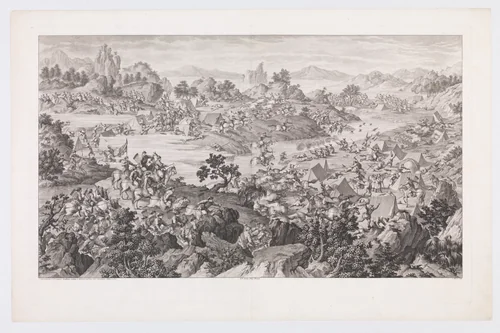 The Combat of Khurungui by Jacques Aliamet, print, 1774