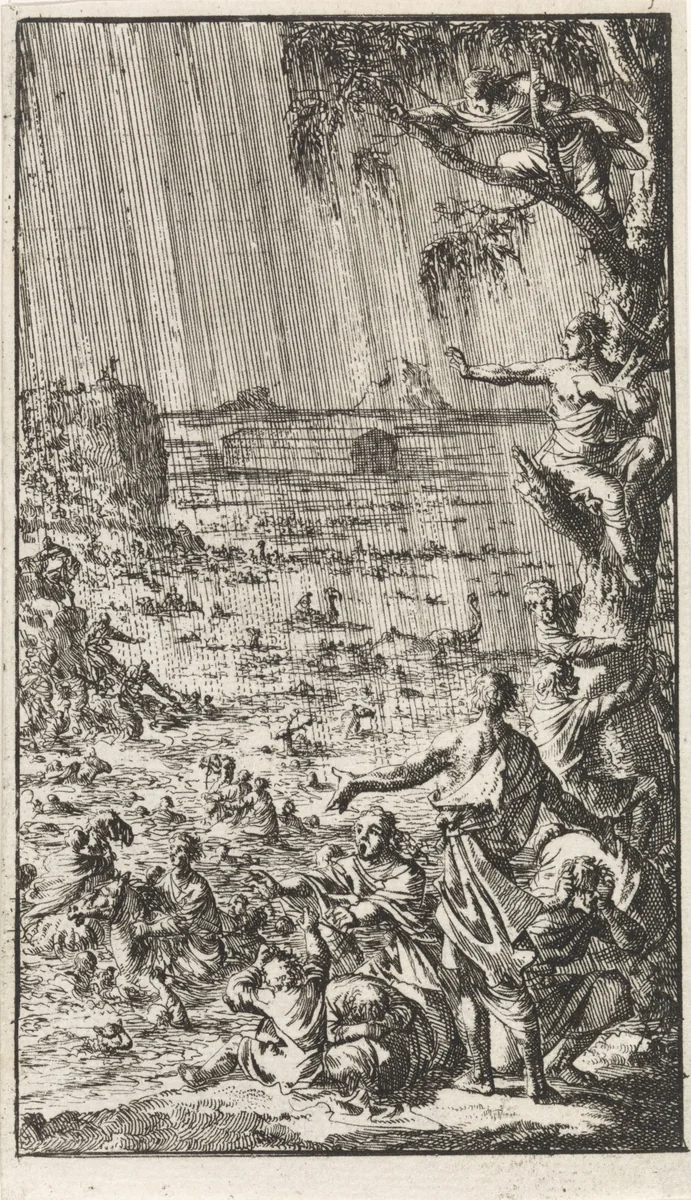 Zondvloed by Jan Luyken, print, 1712