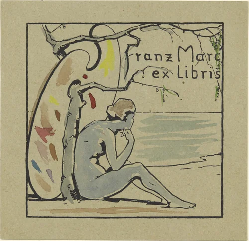 Book Plate Franz Marc II (Ex Libris Franz Marc II) by Franz Marc, print, 1905