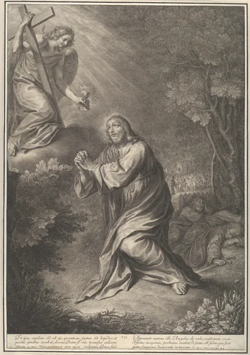 Christ in the Garden, from The Passion of Christ, plate 7 by Grégoire Huret, print, 1664
