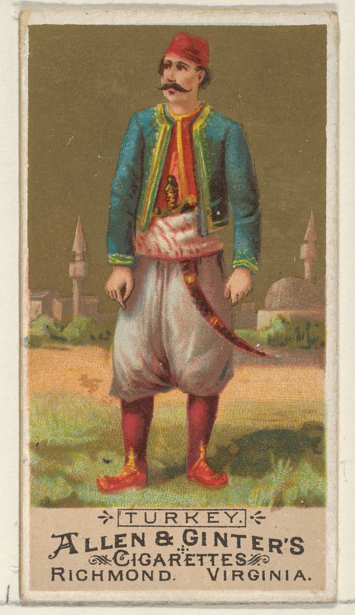 Turkey, from the Natives in Costume series (N16) for Allen & Ginter Cigarettes Brands by Allen & Ginter, print, 1886