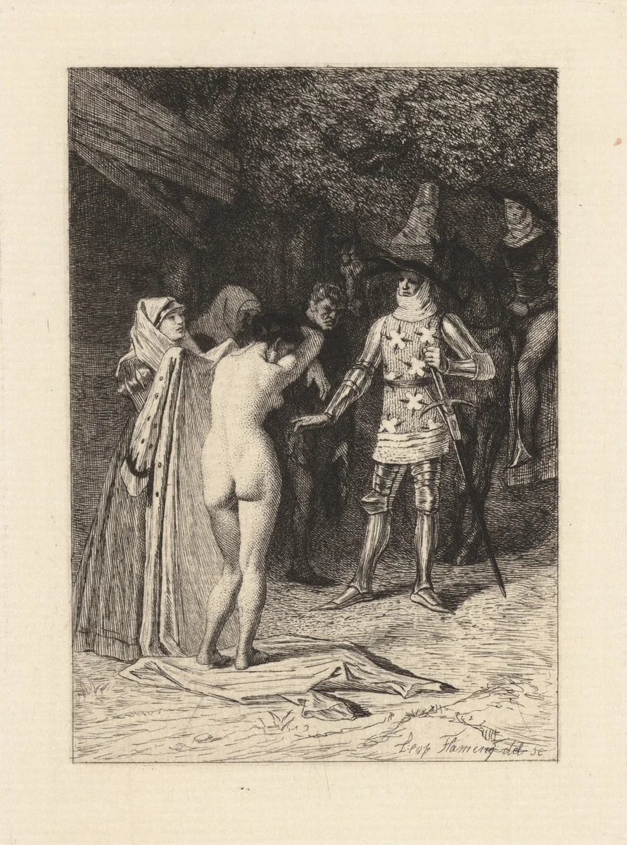 Grisélidis, plate 10 from "The Decameron" by Léopold Flameng, print, 1868-1878