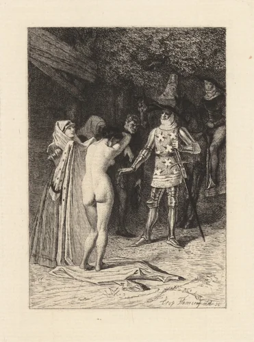 Grisélidis, plate 10 from "The Decameron" by Léopold Flameng, print, 1868-1878