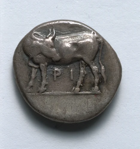 Hemidrachm: Bull, looking back (reverse) by Unknown, metalwork, -405--395