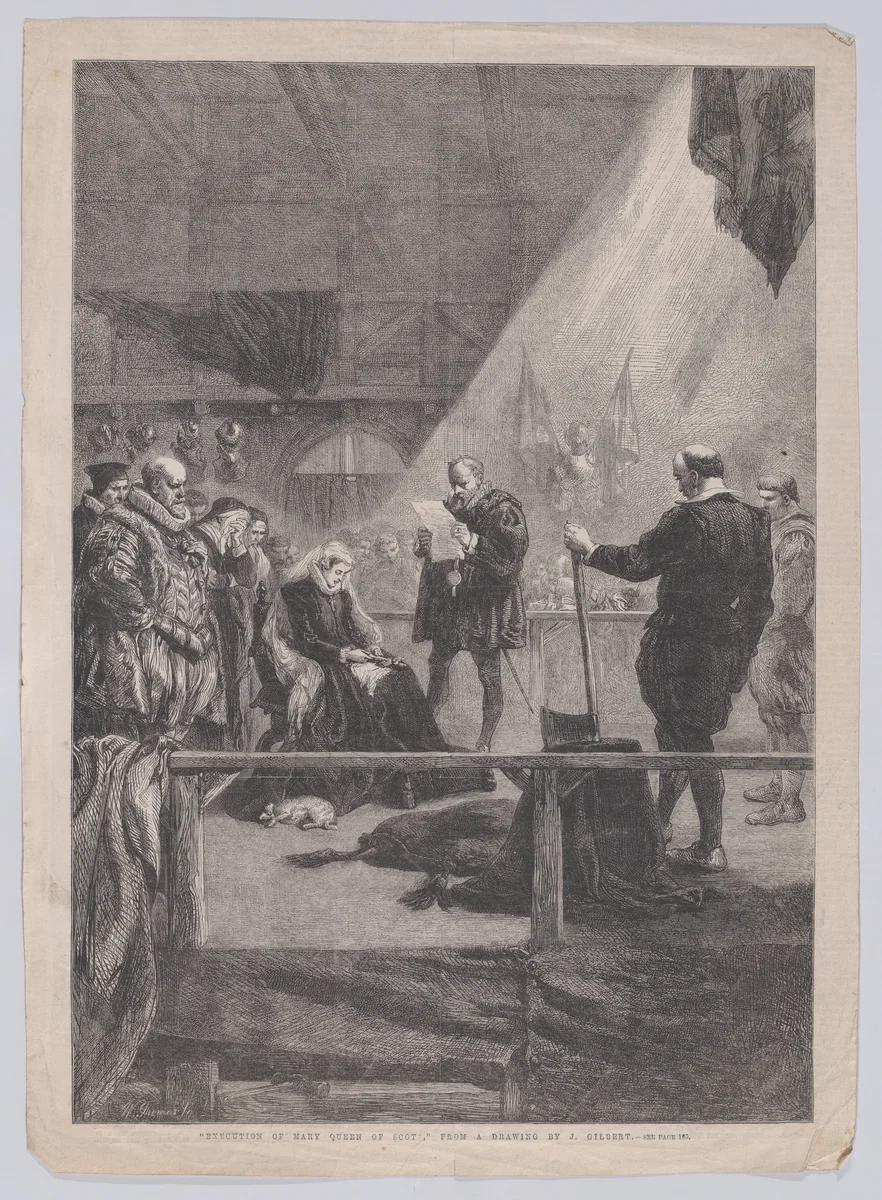 Execution of Mary, Queen of Scots, from "Illustrated London News" by William Luson Thomas, print, 1861