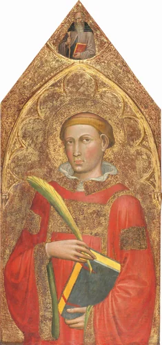 Deacon Saint, with Saint Anthony Abbot [right panel] by Martino di Bartolomeo, painting, 1415-1420