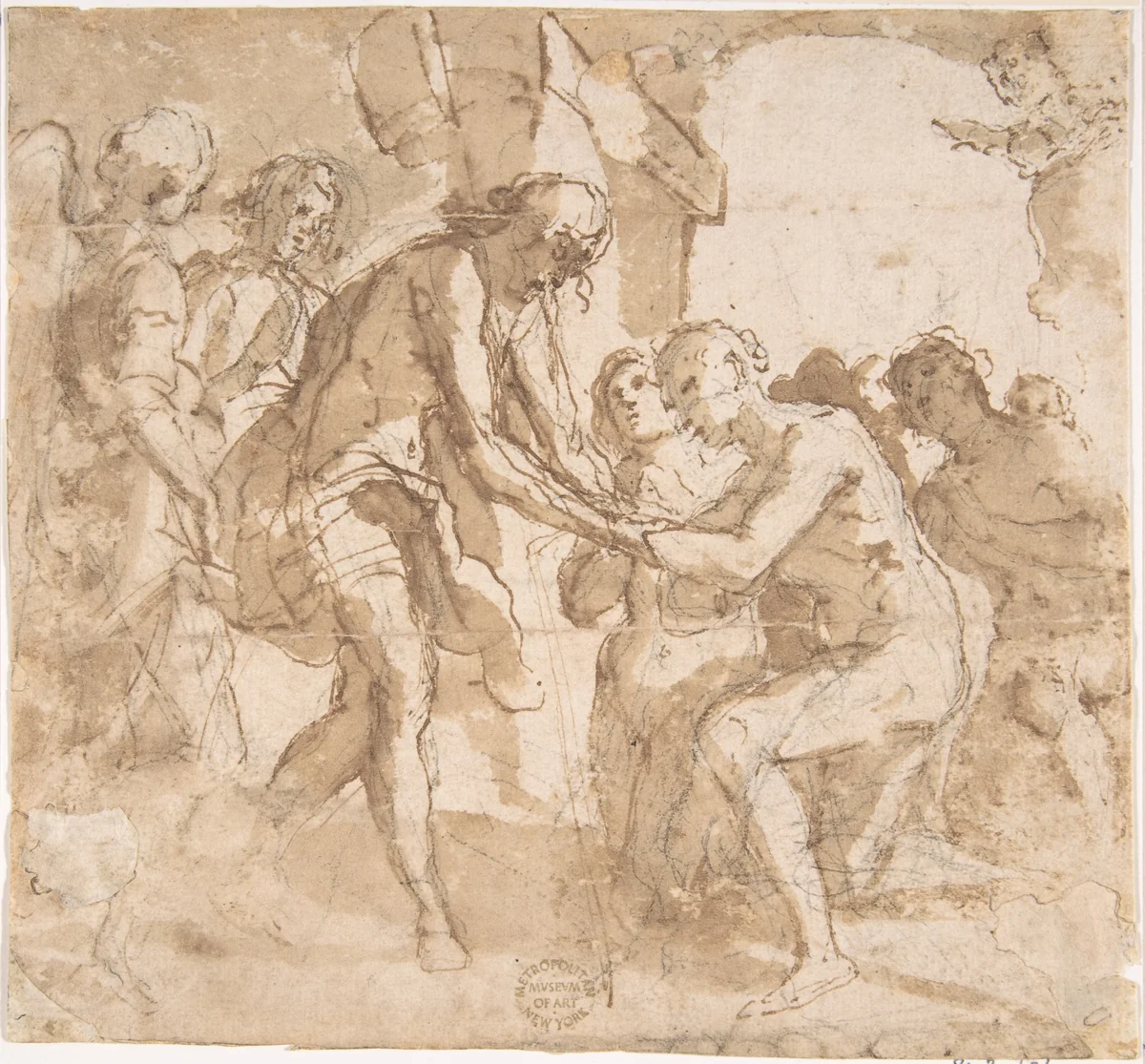 Descent of Christ into Limbo by anonymous, drawing, 1500-1600