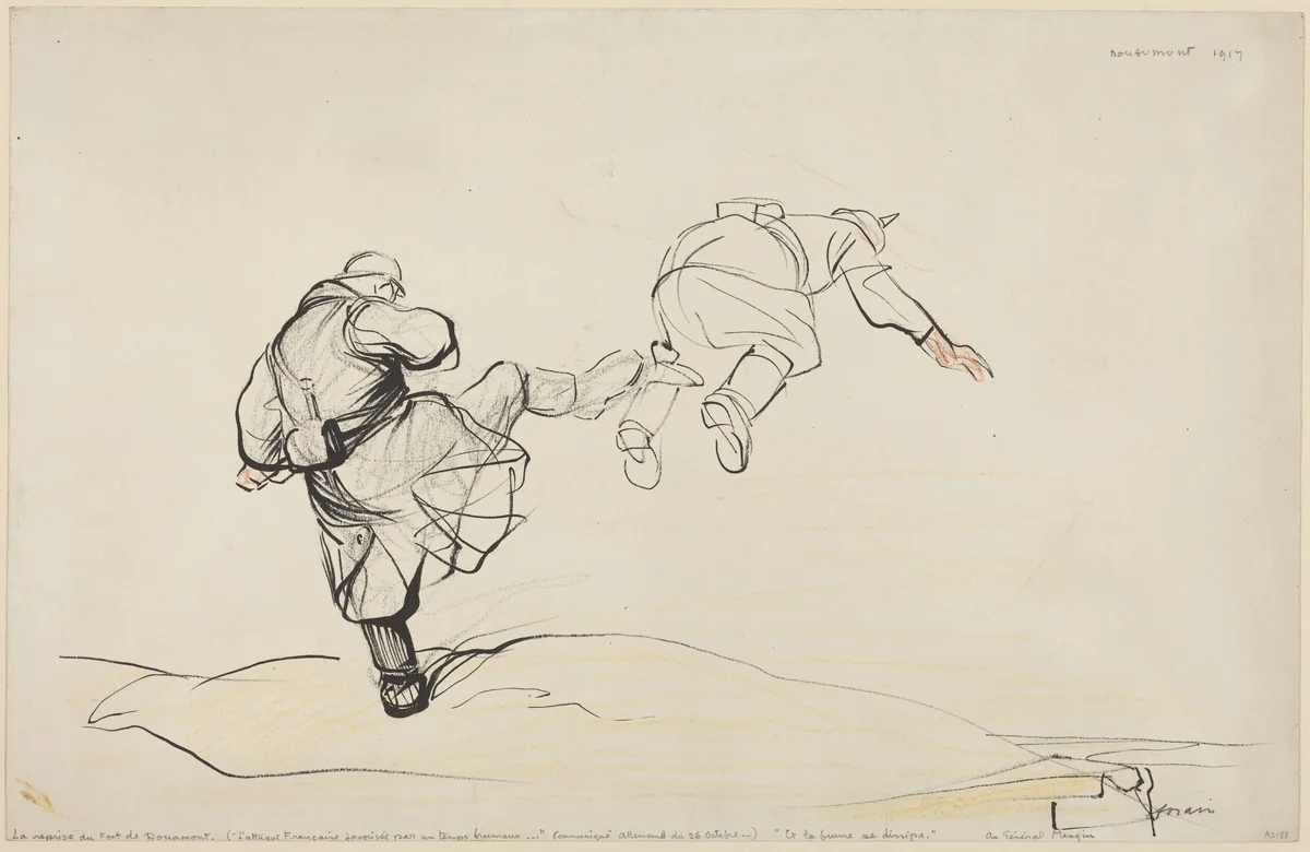 The Taking of Fort Douaumont by Jean-Louis Forain, drawing, 1916