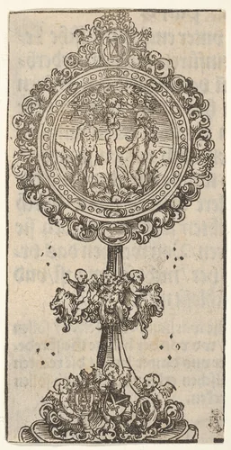 A Relief with Adam and Eve, from the "Wittenberg Reliquaries" by Lucas Cranach, print, 1509