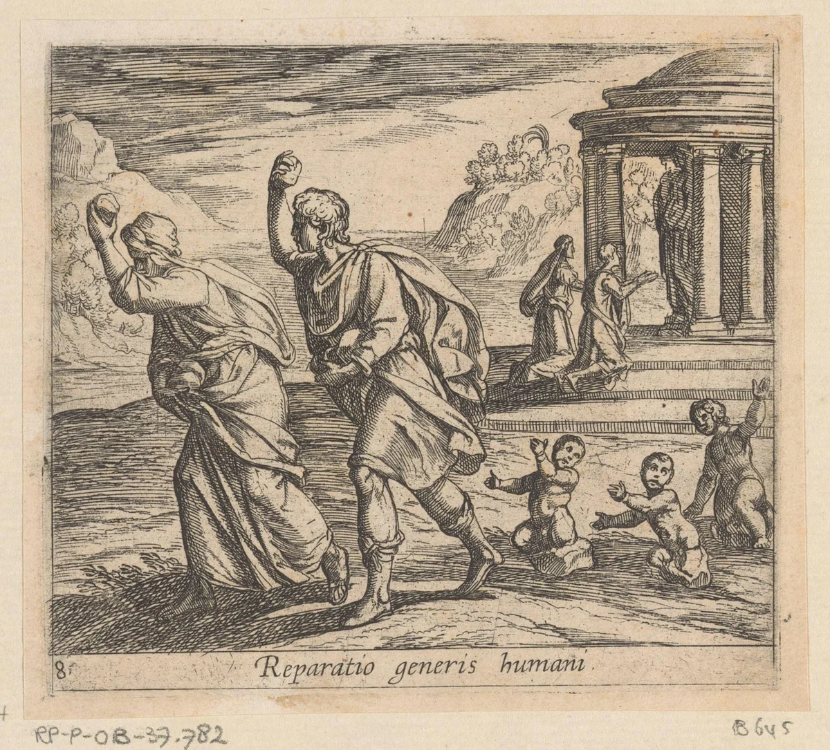 De wedergeboorte van de mensheid by Antonio Tempesta, print, 1606