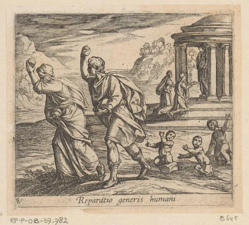 De wedergeboorte van de mensheid by Antonio Tempesta, print, 1606