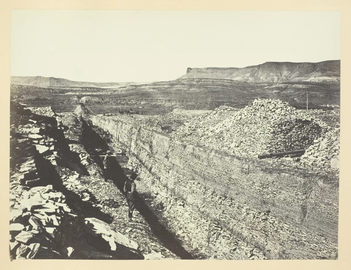 Burning Rock Cut, Green River Valley by Andrew J. Russell, photograph, 1868-1869