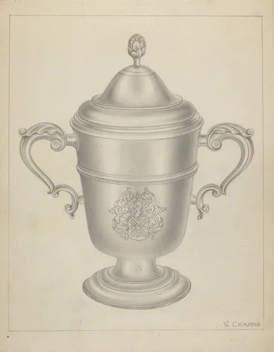 Silver Cup with Cover by Vincent Carano, index of american design, 1937