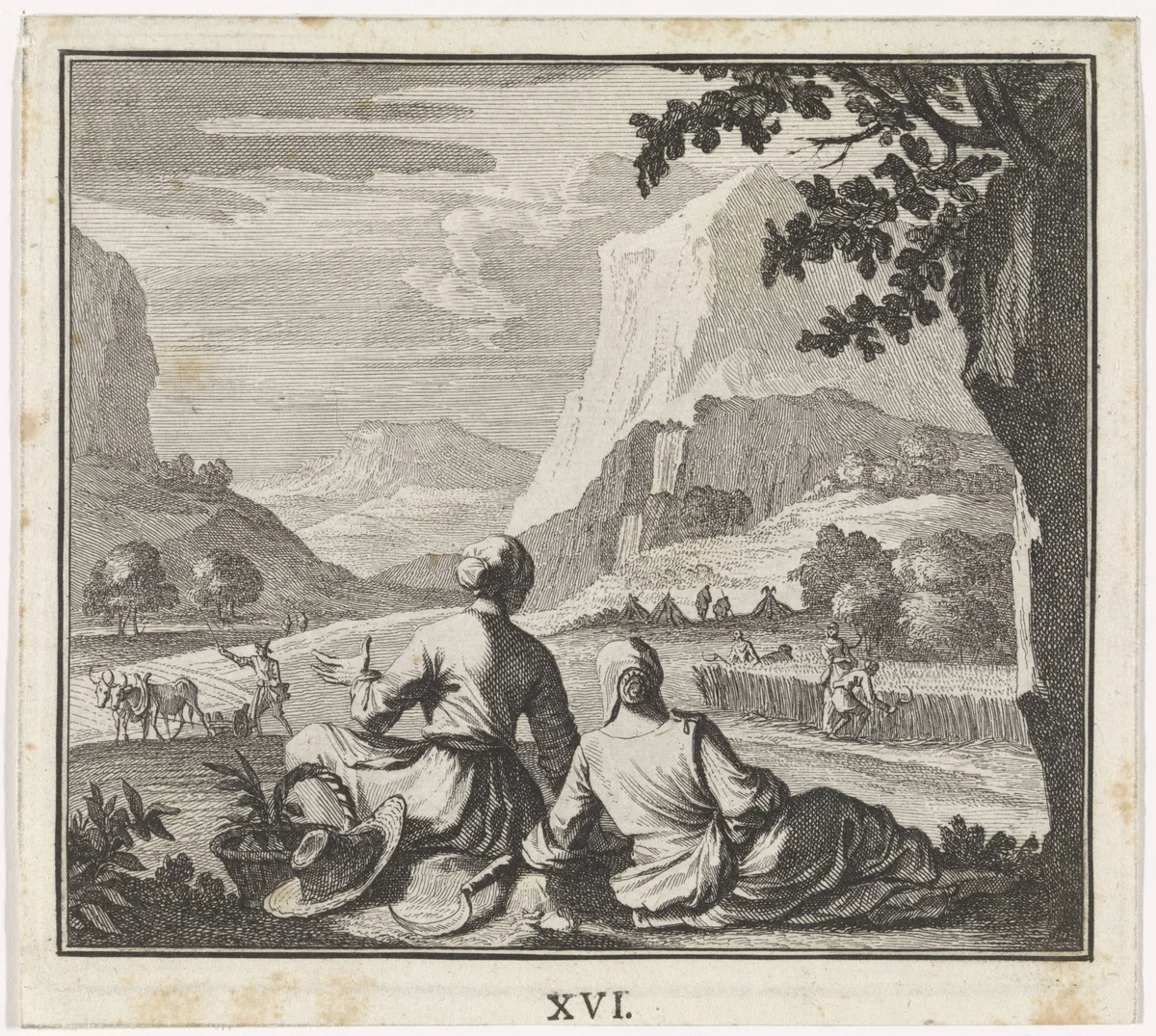 Embleem: vallei by Caspar Luyken, print, 1700