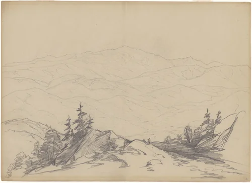 Mountain Landscape by John William Casilear, drawing, 1850-1893