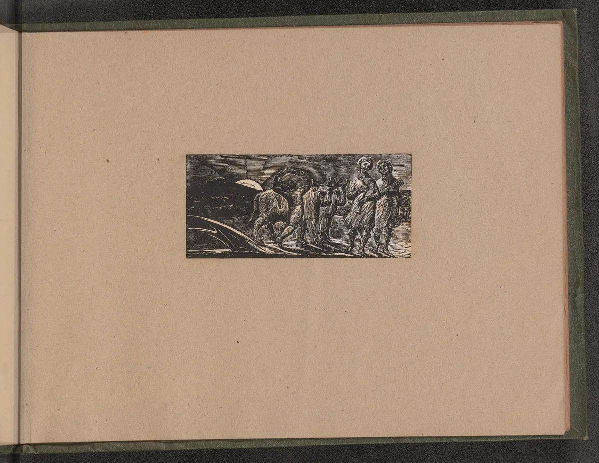 Boy Returning Joyfully with Plough and Oxen by William Blake, print, 1821