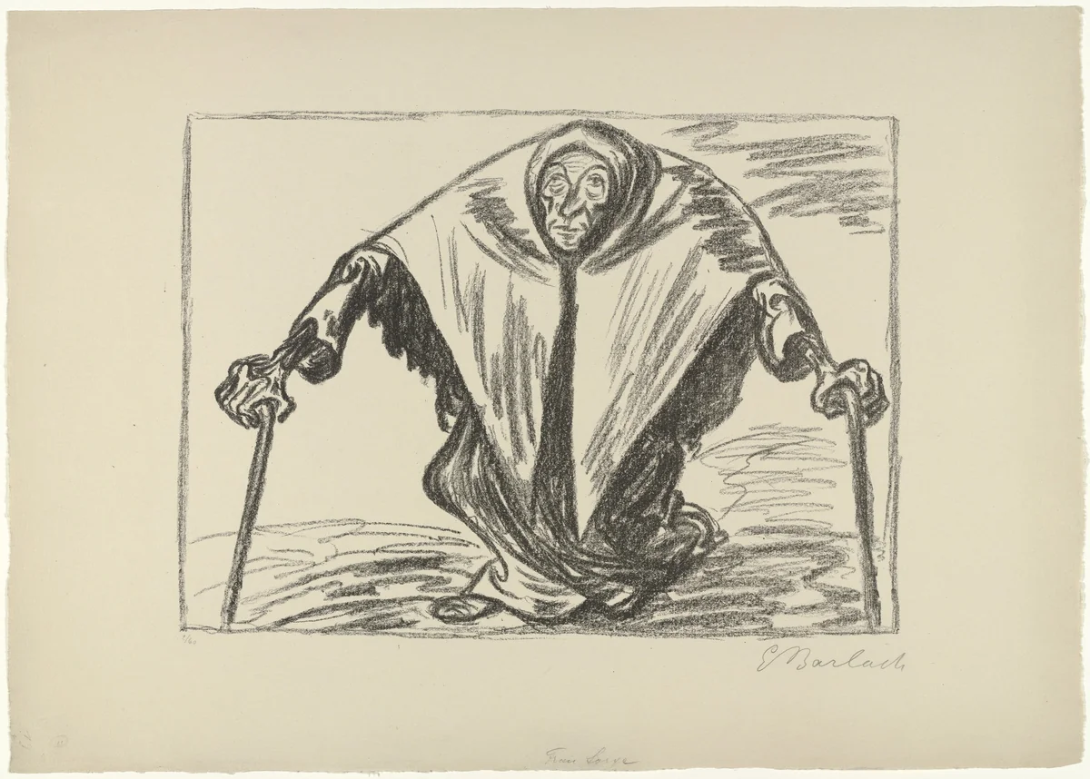 Sorrow (Frau Sorge) by Ernst Barlach, print, 1924
