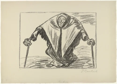 Sorrow (Frau Sorge) by Ernst Barlach, print, 1924