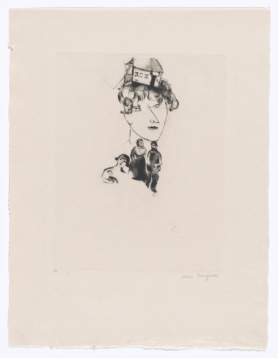 Self Portrait (Selbstportrait) from My Life (Mein Leben) by Marc Chagall, illustrated book, 1922