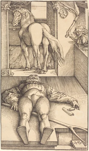 The Bewitched Groom by Hans Baldung Grien, print, 1544