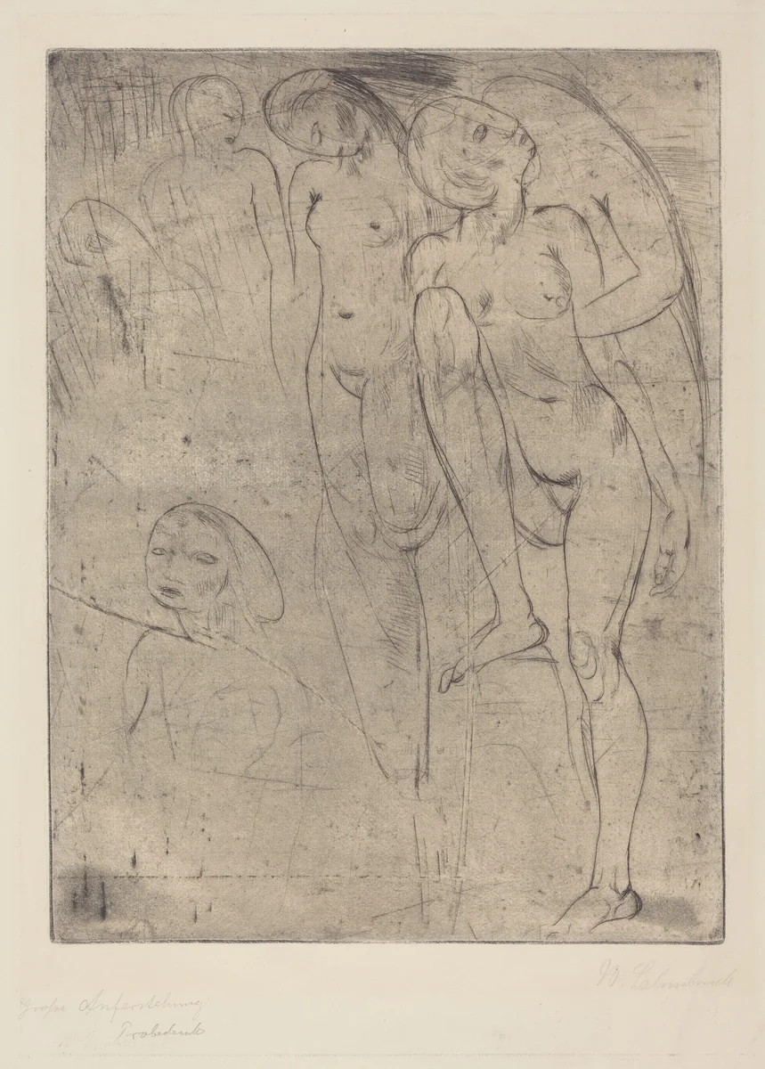 Large Resurrection (Grosse Auferstehung) by Wilhelm Lehmbruck, print, 1913