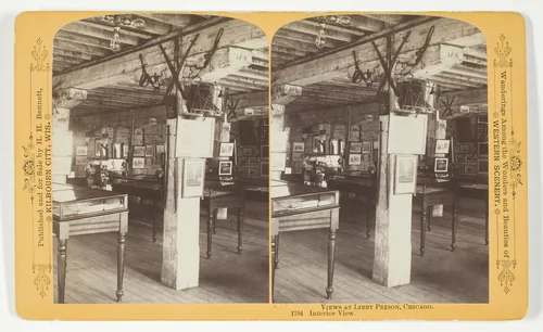 Interior View, Libby Prison, from the series "Views at Libby Prison, Chicago" by Henry Hamilton Bennett, photograph, 1893