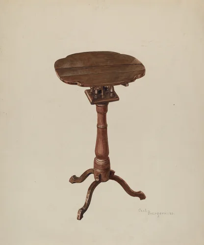 Candle Table by Carl Buergerniss, index of american design, 1939