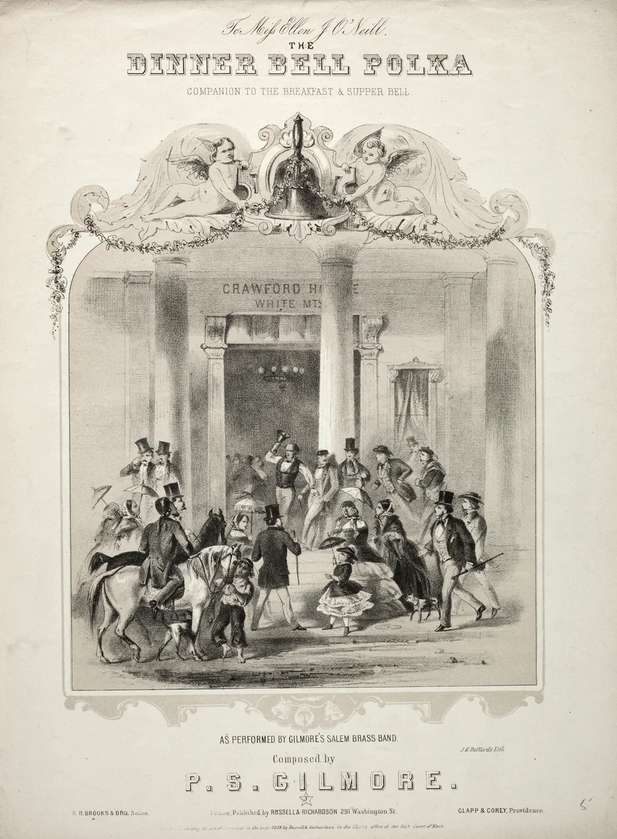 The Dinner Bell Polka - Sheet Music Cover by Winslow Homer, print, 1853-1858