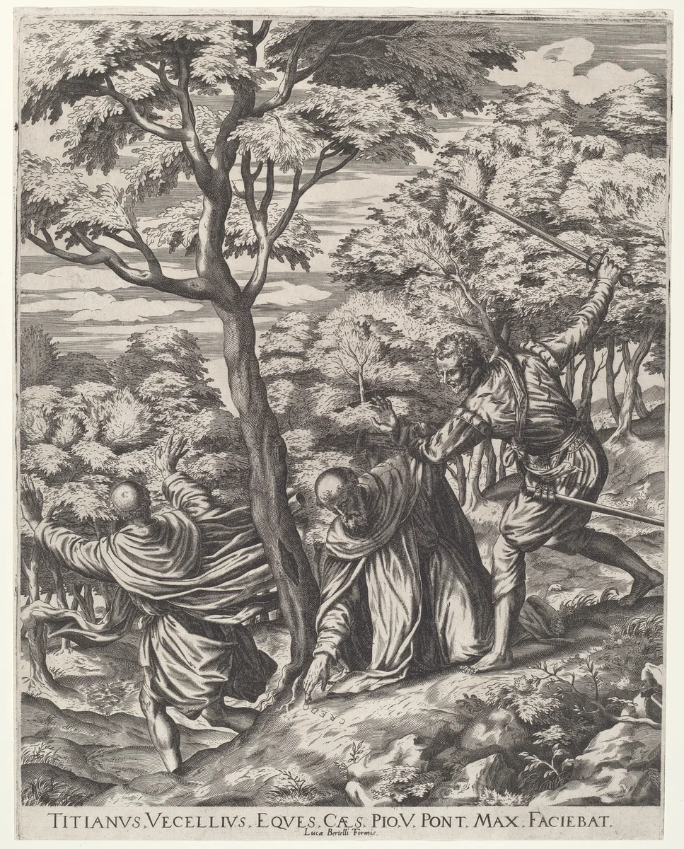 The Assassination of Saint Peter Martyr by Cornelis Cort, print, 1567