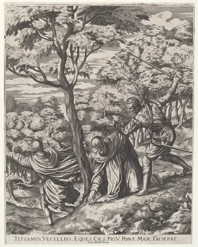 The Assassination of Saint Peter Martyr by Cornelis Cort, print, 1567