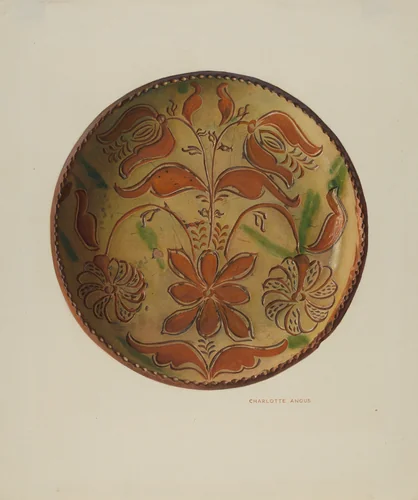 Plate by Charlotte Angus, index of american design, 1935-1942