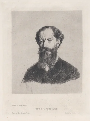 Portrait of Jules Jacquemart, from "Gazette des Beaux-Arts" by Marcellin Desboutin, print, 1876