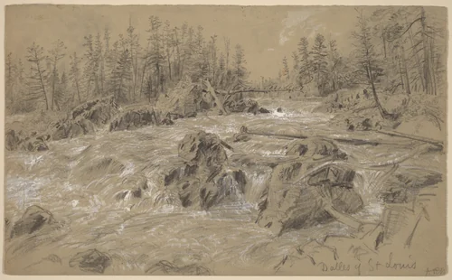 Dalles of St. Louis by Alfred R. Waud, drawing, 1880-1884