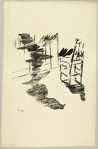 The Chair ("That shadow that lies floating on the floor..."), from The Raven (Le Corbeau) by Édouard Manet, print, 1875