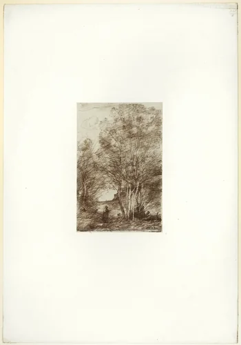 The Philosophers' Retreat by Jean-Baptiste-Camille Corot, print, 1871