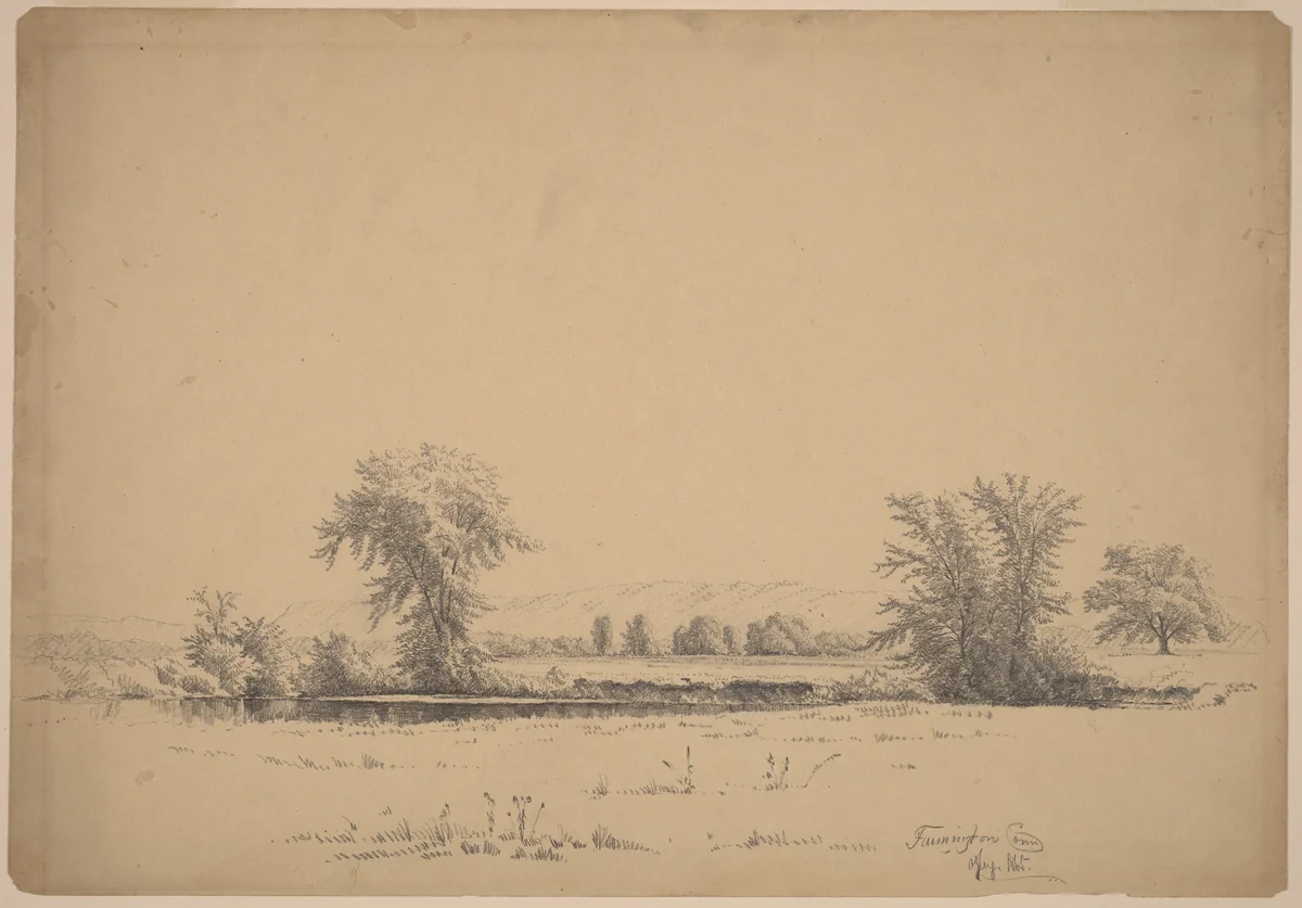 Farmington, Connecticut by James Renwick Brevoort, drawing, 1865