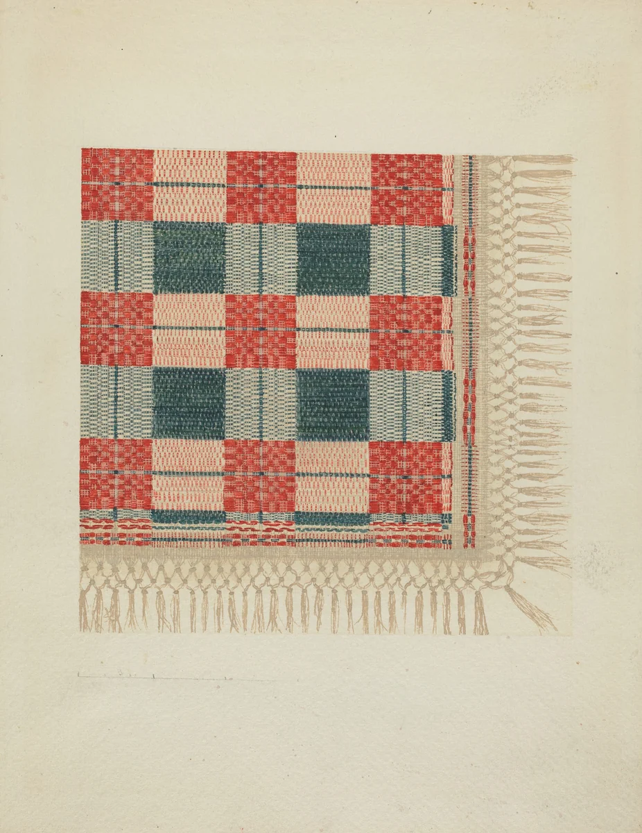 Woven Coverlet by Dorothy Lacey, index of american design, 1935-1942