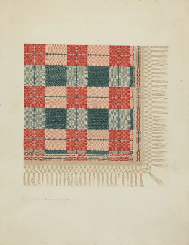 Woven Coverlet by Dorothy Lacey, index of american design, 1935-1942