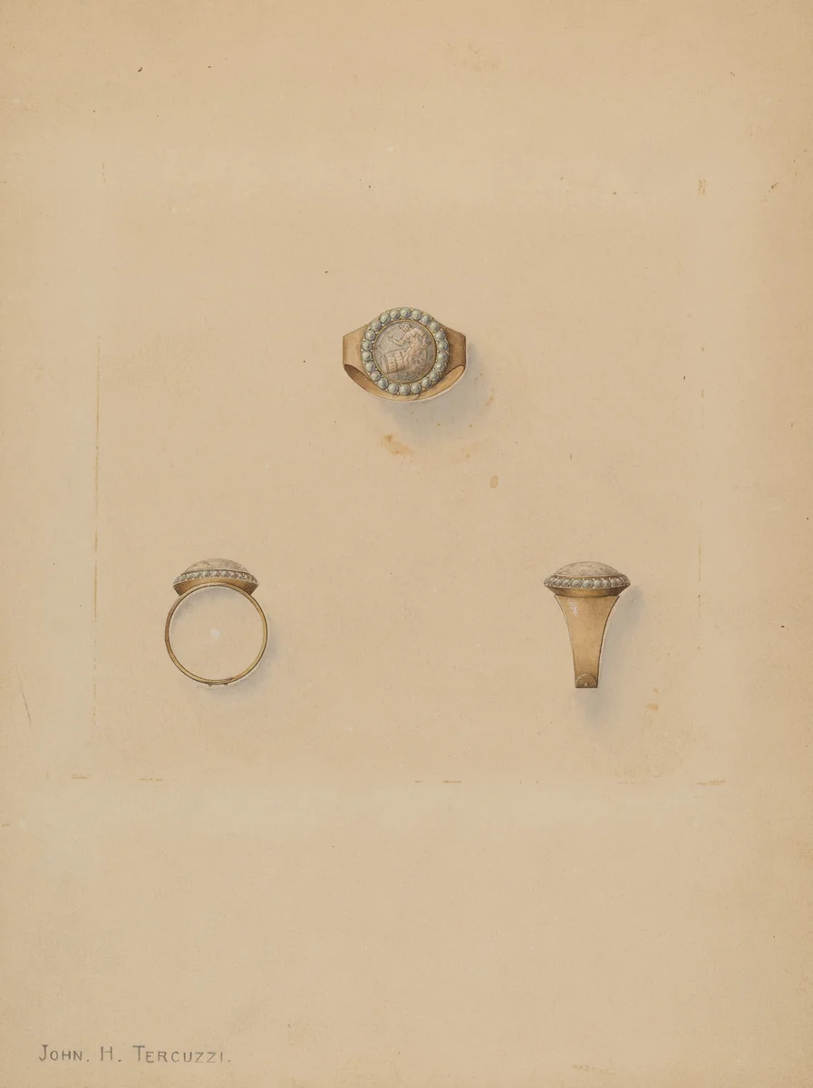Mourning Ring by John H. Tercuzzi, index of american design, 1935-1942