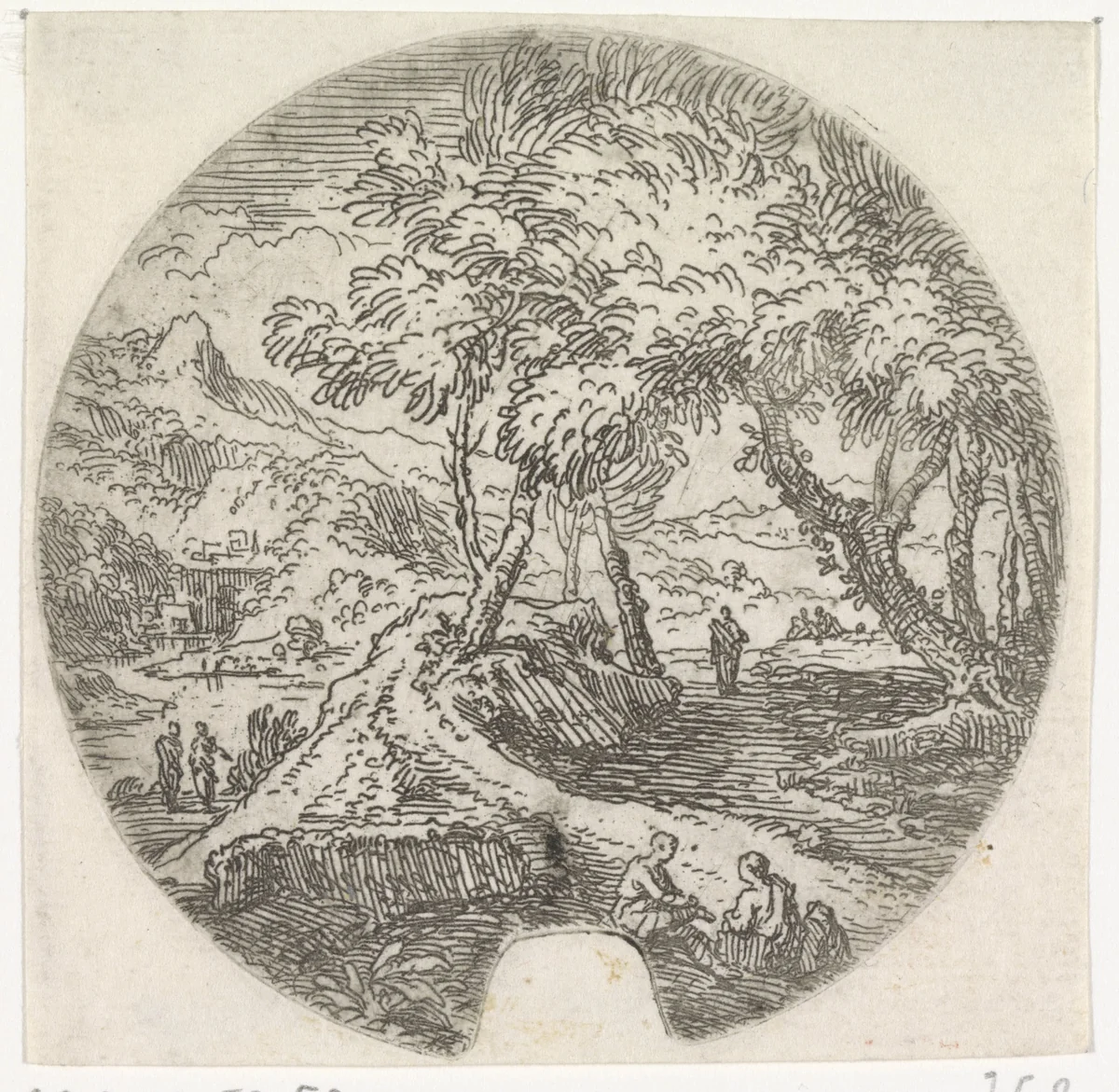 Landschap met weg by Abraham Genoels, print, 1650-1723