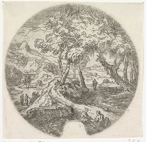Landschap met weg by Abraham Genoels, print, 1650-1723