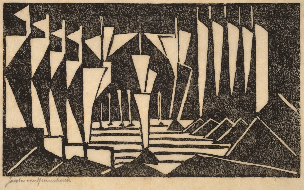 Stylized Sailboats by Jacoba van Heemskerck van Beest, print, 1915