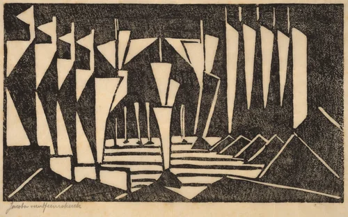 Stylized Sailboats by Jacoba van Heemskerck van Beest, print, 1915