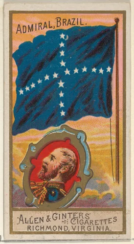 Admiral, Brazil, from the Naval Flags series (N17) for Allen & Ginter Cigarettes Brands by Allen & Ginter, print, 1886-1891