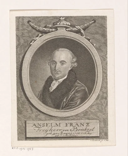 Portret van Anselm Franz, Freiherr von Bentzel-Sternau by Christoph Wilhelm Bock, print, 1785