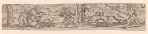 Bear Hunt by Virgil Solis, print, 1514-1562